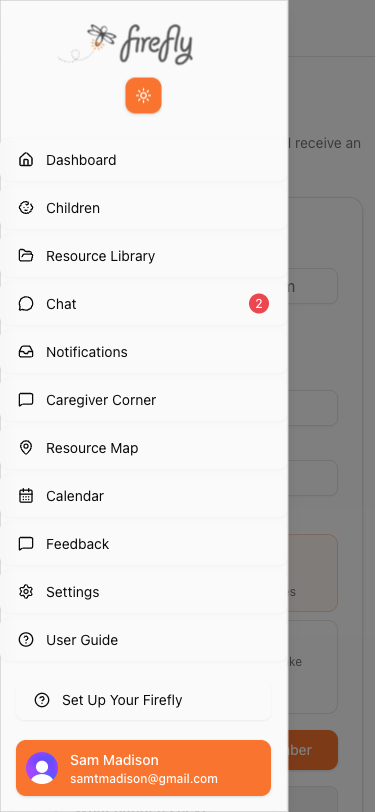 Sidebar navigation menu