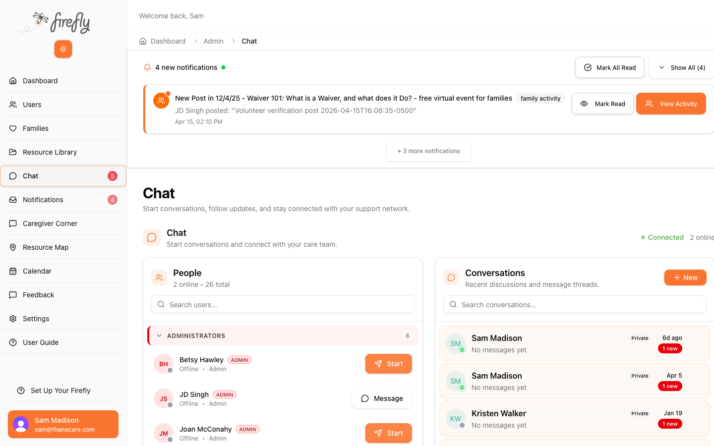 Chat on desktop